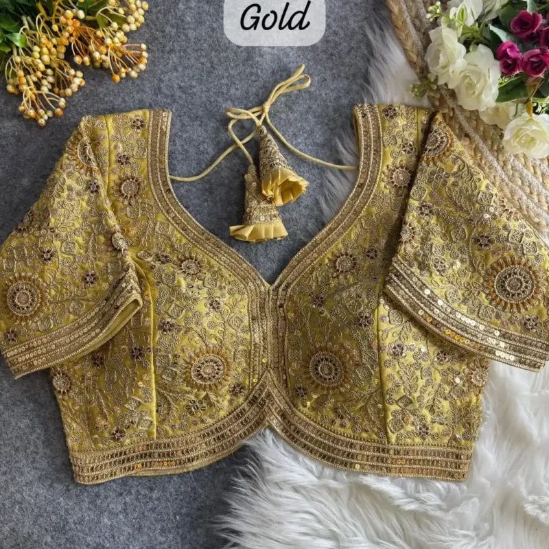Sabyasachi Style Apple Cut Embroidered Bridal Blouse
