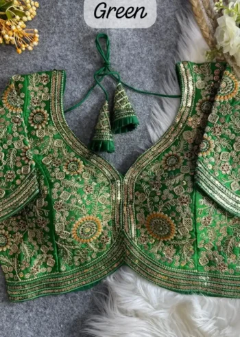 Sabyasachi Style Apple Cut Embroidered Bridal Blouse