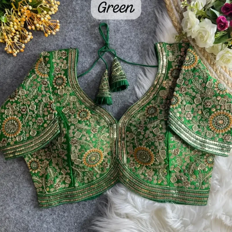 Sabyasachi Style Apple Cut Embroidered Bridal Blouse