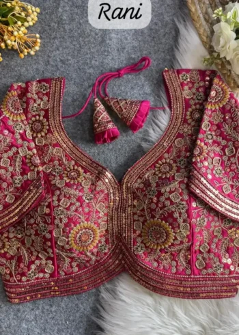 Sabyasachi Style Apple Cut Embroidered Bridal Blouse
