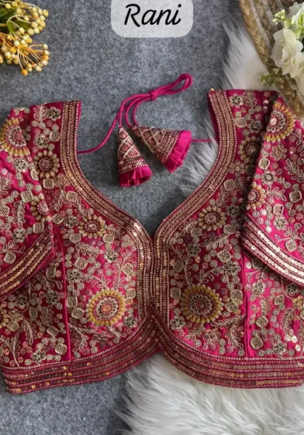 Sabyasachi Style Apple Cut Embroidered Bridal Blouse