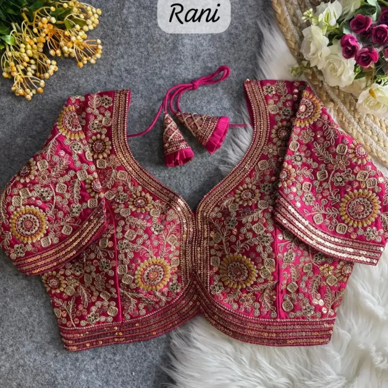 Sabyasachi Style Apple Cut Embroidered Bridal Blouse
