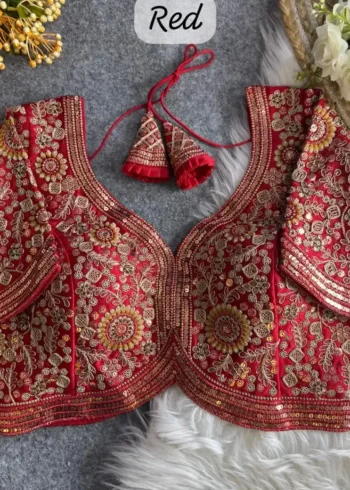 Sabyasachi Style Apple Cut Embroidered Bridal Blouse