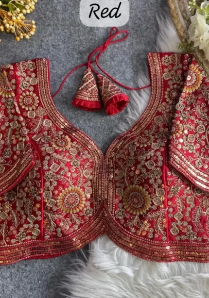 Sabyasachi Style Apple Cut Embroidered Bridal Blouse