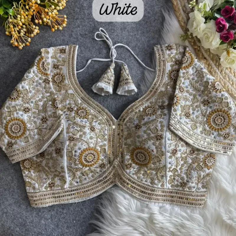 Sabyasachi Style Apple Cut Embroidered Bridal Blouse