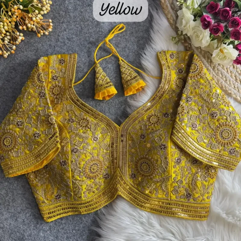 Sabyasachi Style Apple Cut Embroidered Bridal Blouse