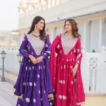 Sequence Embroidered Faux Georgette Designer Gown with Dupatta