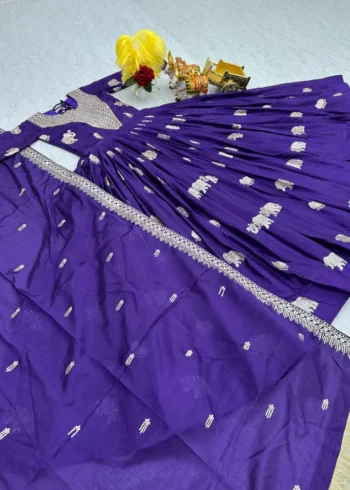 Sequence Embroidered Faux Georgette Designer Gown with Dupatta