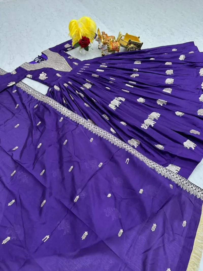 Sequence Embroidered Faux Georgette Designer Gown with Dupatta