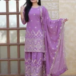 Lavender Sequence Embroidery Work Designer Suit