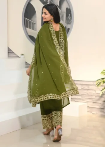 Sequence Embroidery Work Fox Georgette Pakistani Style Suit
