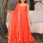 Sequence Embroidery Work Georgette Designer Party Wear Gown