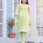 Sequence Embroidery Work Organza Suit for Wedding