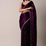 Wine Blooming Rangoli Silk Designer Saree for Party