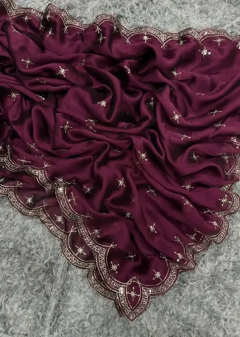 Wine Blooming Rangoli Silk Designer Saree for Party