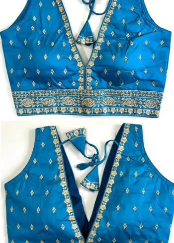 Zari Thread Hand Work Heavy Silk Sleeveless Blouse