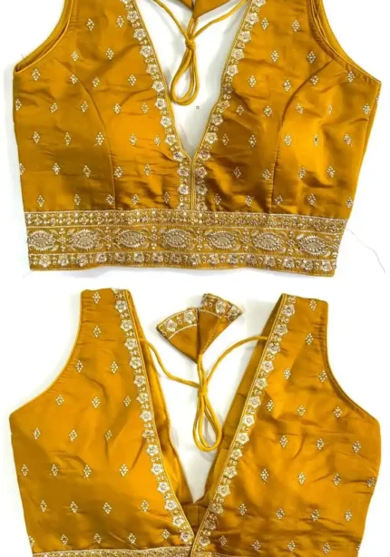 Zari Thread Hand Work Heavy Silk Sleeveless Blouse