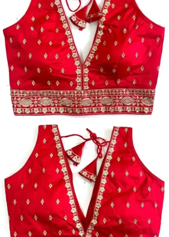 Zari Thread Hand Work Heavy Silk Sleeveless Blouse