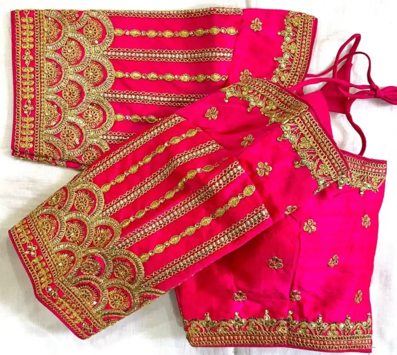 Zari Thread Hand Work Heavy Soft Silk Blouse