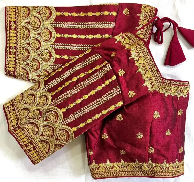 Zari Thread Hand Work Heavy Soft Silk Blouse