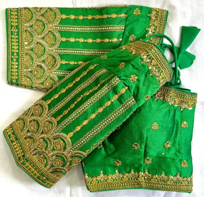 Zari Thread Hand Work Heavy Soft Silk Blouse