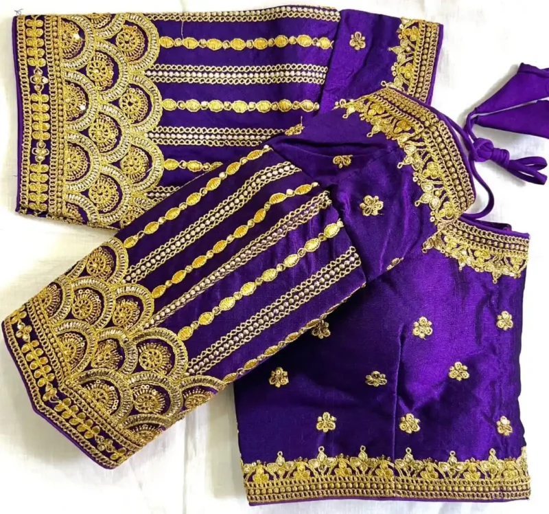 Zari Thread Hand Work Heavy Soft Silk Blouse