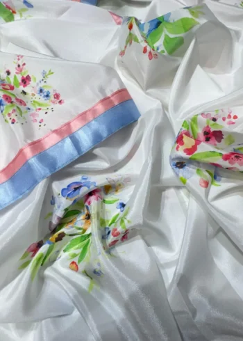 Alia Bhatt Inspired Floral Printed Satin Silk Celebrity Saree