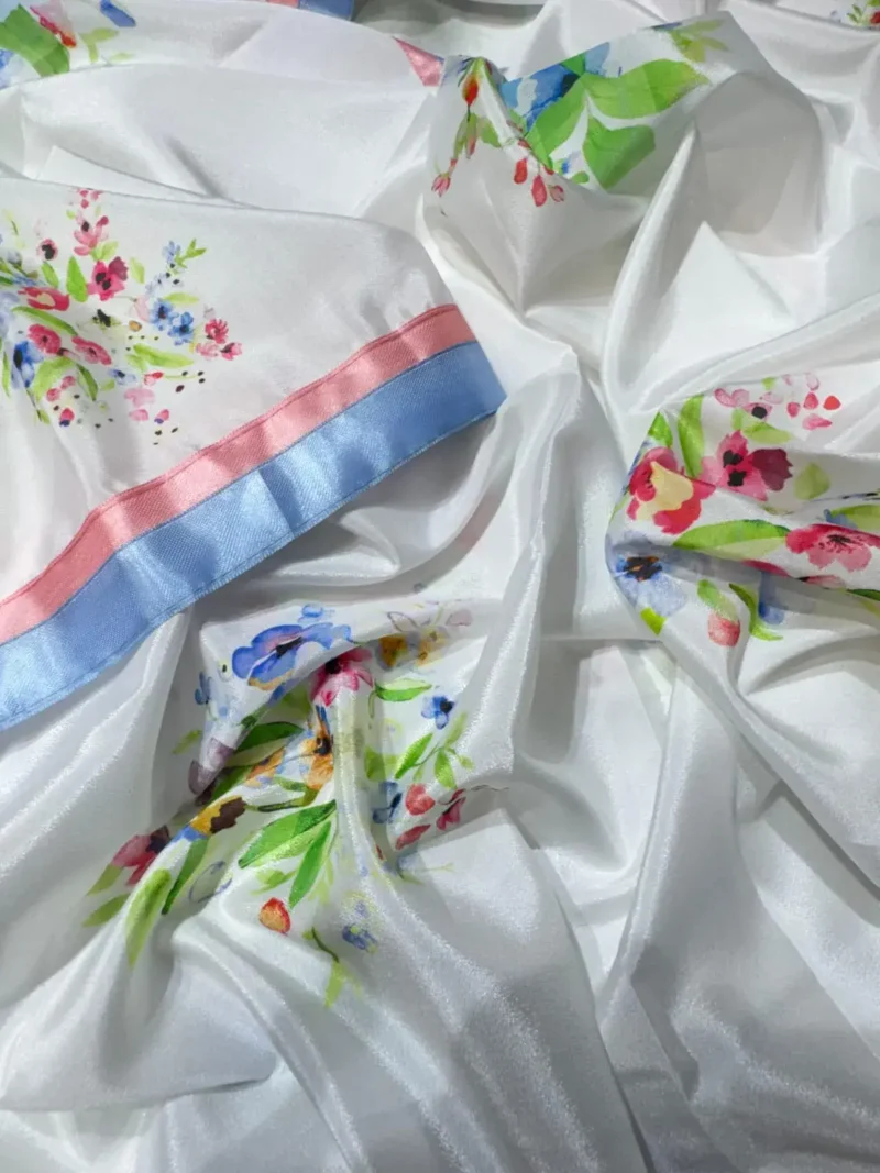 Alia Bhatt Inspired Floral Printed Satin Silk Celebrity Saree