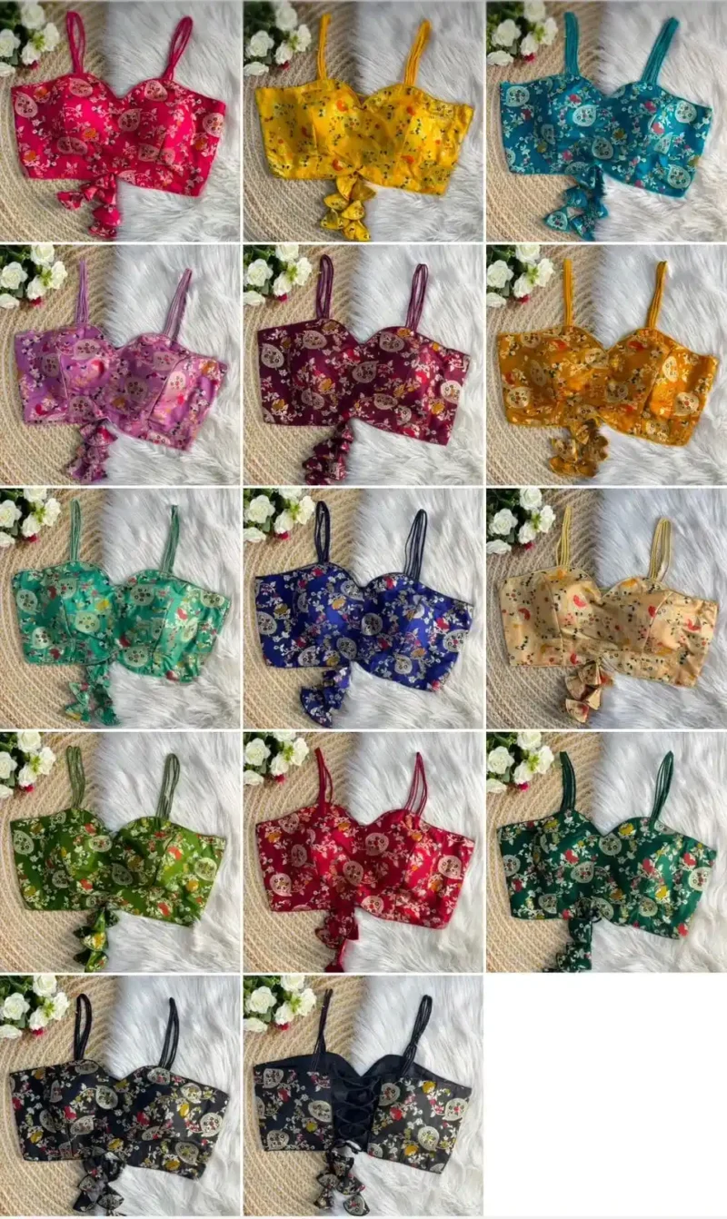 Back Open Noodles Strips Western Fancy Partywear Blouse