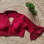 Beautiful Long Puff Sleeves Front Open Style Partywear Blouse