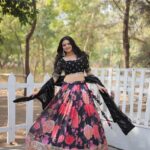 Black Color Digital Floral Printed Sequins Embroidered Bridesmaid Lehenga Choli