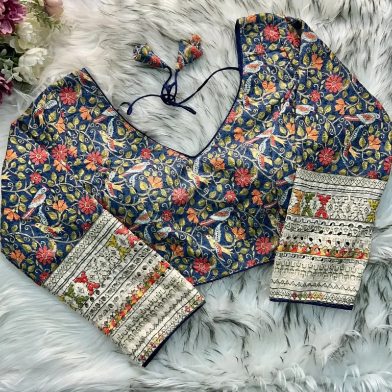 chikankari-work-kalamkari-printed-long-sleeves-blouse