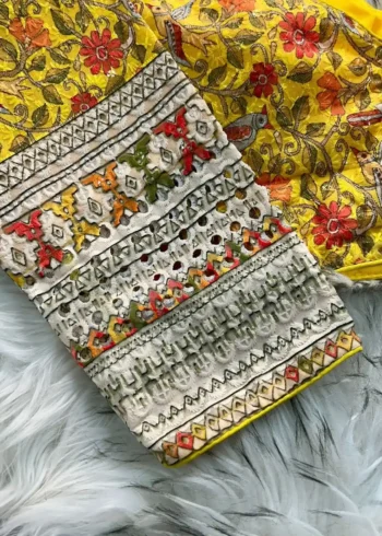 Chikankari Work Kalamkari Printed Long Sleeves Blouse