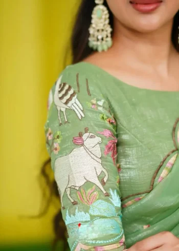 Chinon Heavy Embroidery & Thread Work Festival Lehenga Choli