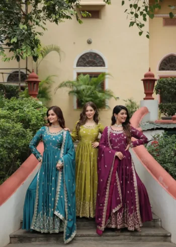 Chinon Rich Sequins Embroidered Wedding Sharara Suit