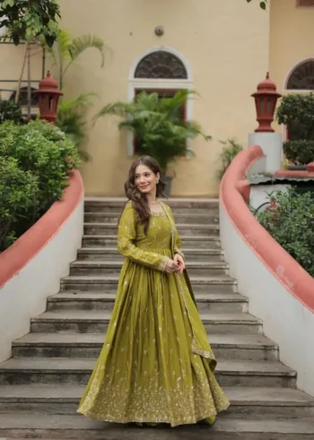 Chinon Rich Sequins Embroidered Wedding Sharara Suit