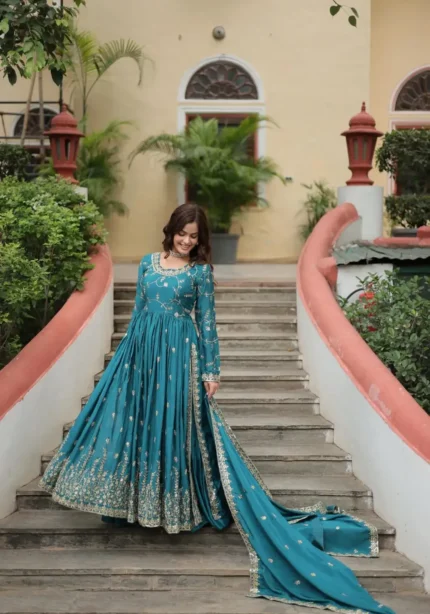 Chinon Rich Sequins Embroidered Wedding Sharara Suit