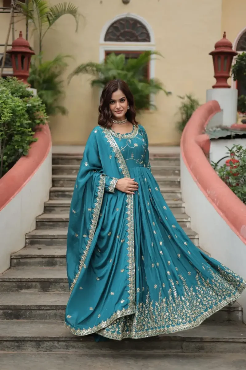 Chinon Rich Sequins Embroidered Wedding Sharara Suit