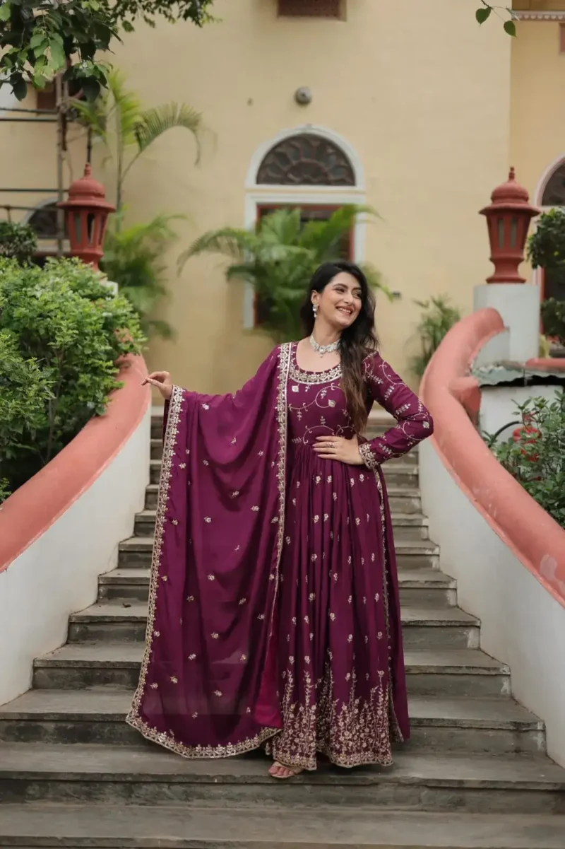 Chinon Rich Sequins Embroidered Wedding Sharara Suit