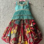 Chinon Silk fill fill border design Lehenga for Kids girls