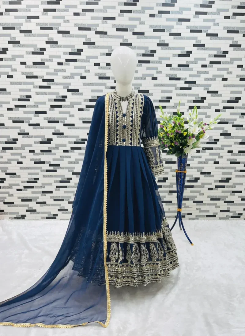 Designer Sequins Embroidered Party Wear Gown for Kids