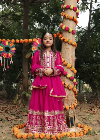 Designer Sequins Embroidered Party Wear Gown for Kids