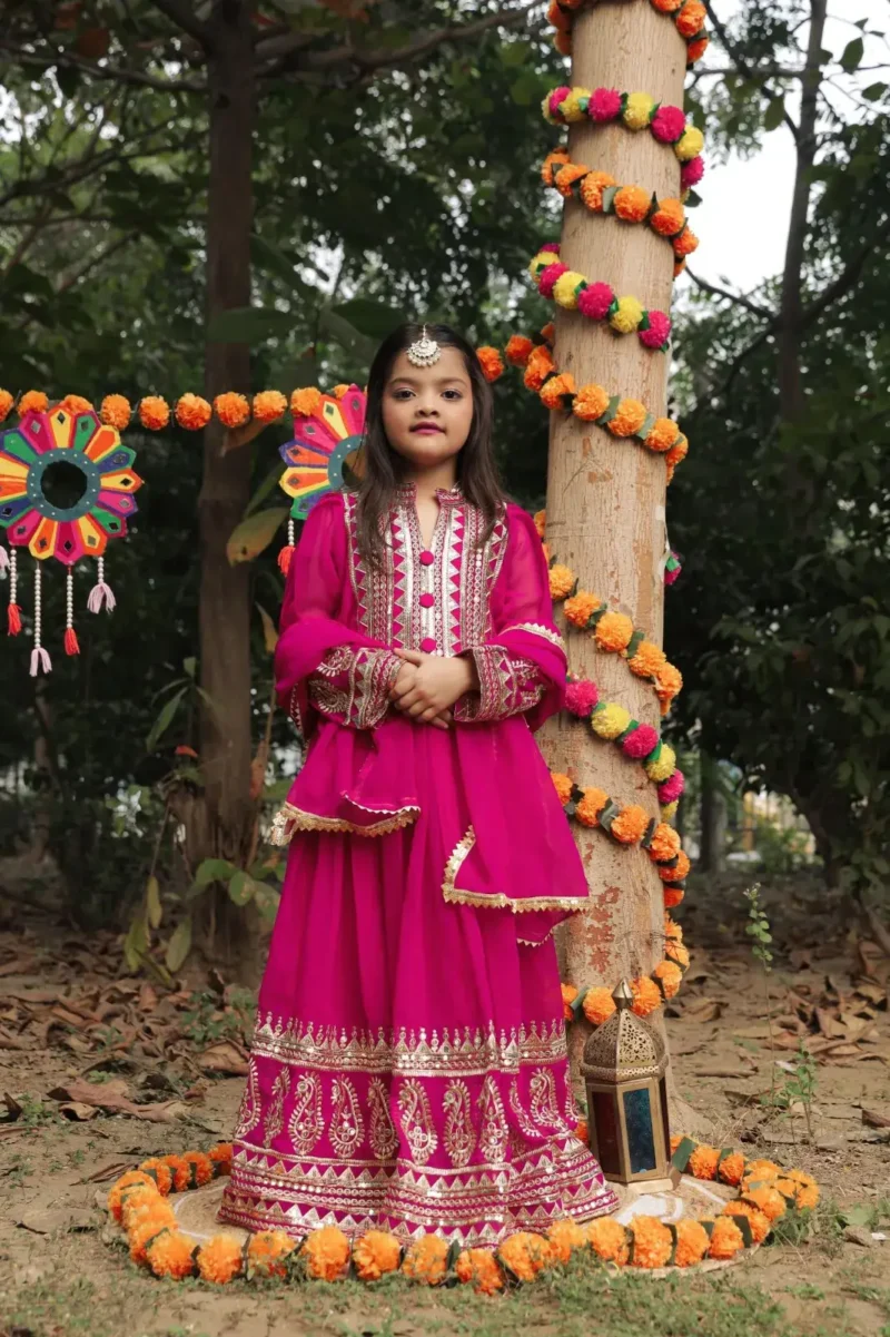 Designer Sequins Embroidered Party Wear Gown for Kids