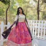 Digital Printed Faux Georgette Sequins Party Wear Lehenga Choli