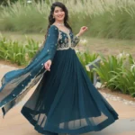 Faux Blooming Sequins & Zari Embroidered Readymade Designer Gown