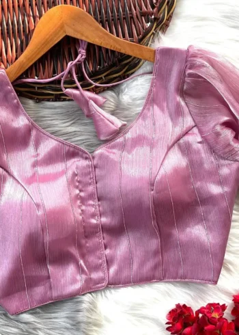 Frill Sleeve Pattern Jimmy Choo Shining Material Designer Blouse