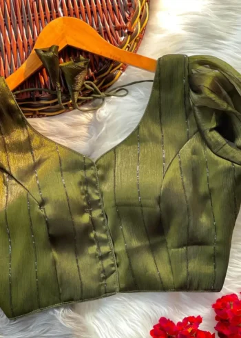 Frill Sleeve Pattern Jimmy Choo Shining Material Designer Blouse