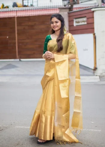 Golden Rich Pallu Jacquard Work Soft Kota Silk Saree