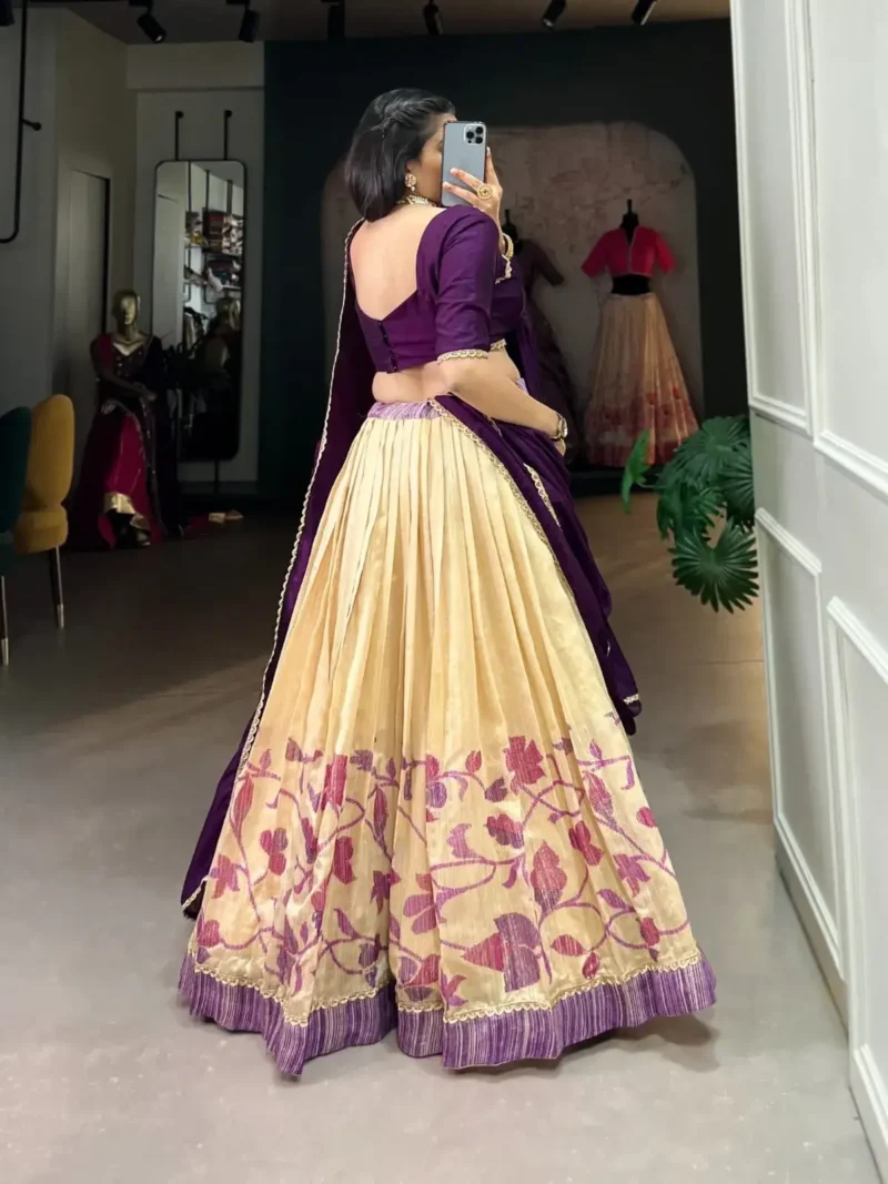 Green Silk Floral Printed Indian Chaniya Choli