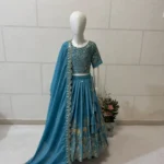 Heavy Chinon Silk Sequence Embroidered Party wear Kids Lehenga Choli
